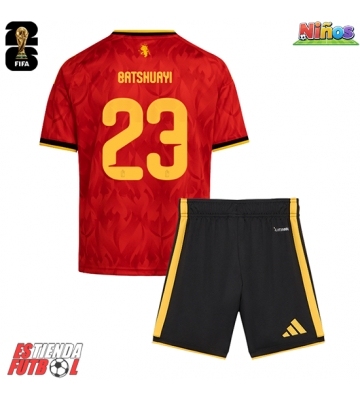 Bélgica Michy Batshuayi #23 Primera Equipación Niños Mundial 2026 Manga Corta (+ Pantalones cortos)